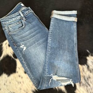 Flying Monkey distressed straight-leg jeans, size 28, new without tags